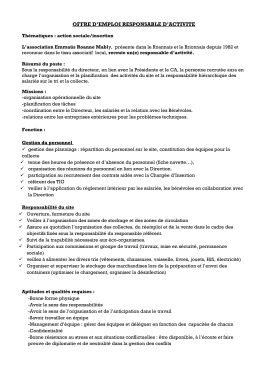 offre d`emploi responsable d`activite