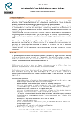 Animateur (trice) multim&eacute;dia intercommunal itin&eacute;rant