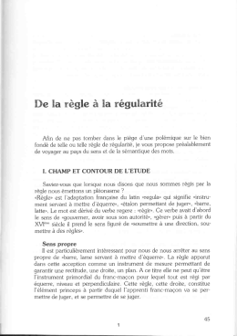 De la règle à la régularité - Over-blog