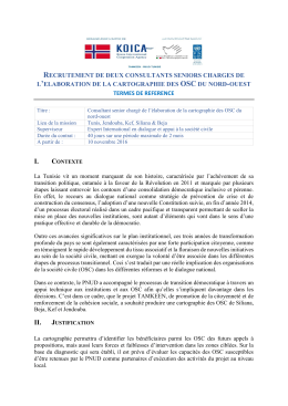 Recrutement de deux consultants seniors charg&eacute;s de l