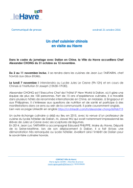 Un chef cuisinier chinois en visite au Havre