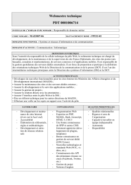 Fiche de profil de poste jointe