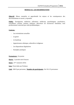 voir le programme du module A6 - Paris Aide aux Victimes
