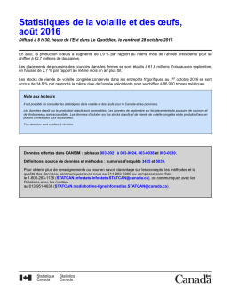 - Statistique Canada