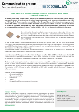 Exxelia introduit un nouveau di&eacute;lectrique c&eacute;ramique haute tension