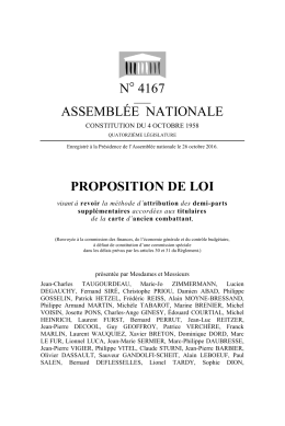 N&deg; 4167 ASSEMBL&Eacute;E NATIONALE PROPOSITION DE LOI
