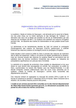R&eacute;glementation des pr&eacute;l&egrave;vements sur le syst&egrave;me - Tarbes