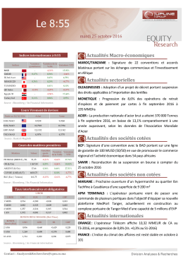 Le 08h55 - Bourse de Casablanca