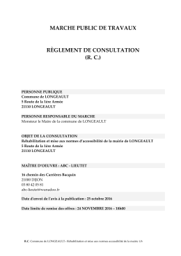 R&egrave;glement de consultation - March&eacute;s publics - e