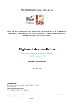 Règlement de consultation