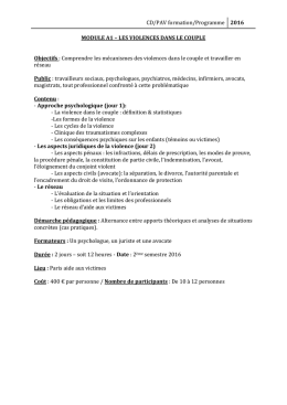 voir le programme du module A1 - Paris Aide aux Victimes