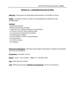 voir le programme du module A2 - Paris Aide aux Victimes
