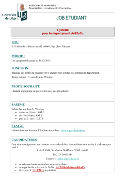 1 jobiste pour le d&eacute;partement ArGEnCo