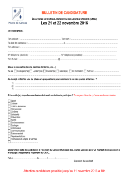 Bulletin de candidature