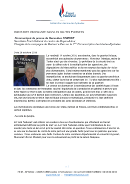 communiqué de Geneviève Comont - Tarbes