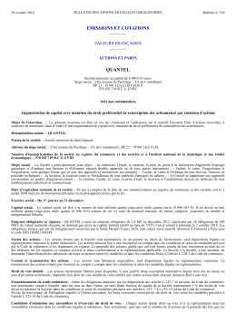 Bulletin des Annonces Légales Obligatoires – Annonce n
