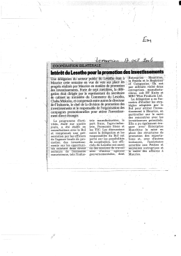 Int&eacute;r&ecirc;t du Lesotho pour la promotion des Investissement Le