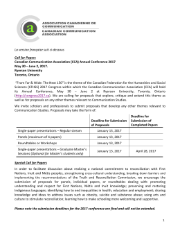 Appel &agrave; communication 2017 - Canadian Communication Association