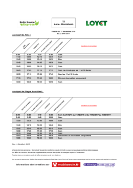 Horaires des navettes Aime