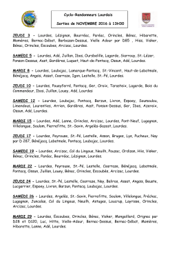 Cyclo-Randonneurs Lourdais : les sorties du mois de novembre 2016