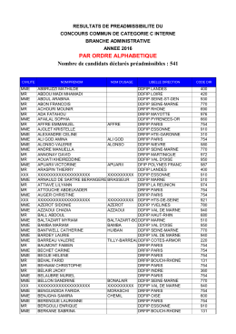 Consulter les r&eacute;sultats