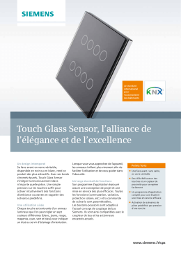 Fiche commerciale Touch Sensor Glass