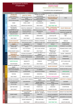 Menu Cantine Scolaire Novembre Décembre