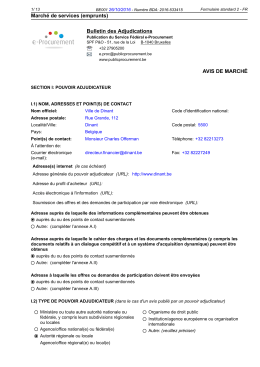 Marché de services (emprunts) Bulletin des Adjudications AVIS DE