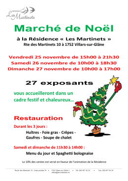 Marché de Noël - Commune de Villars