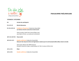 PROGRAMME PRÉLIMINAIRE