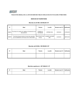 Marchés supérieurs à 207 000,00 € HT Marchés de 90 000 à