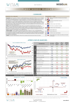 Weekly Market News, le flash hebdo des Marchés