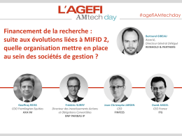 Financement de la recherche quelle organisation mettre en