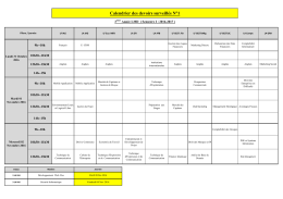 Calendrier des devoirs surveill&eacute;s N&deg;1