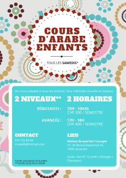 cours d`arabe enfants - Maison de Quartier des Faverges