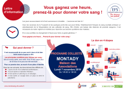 Infos de la part de l`Amicale des Donneurs de Sang