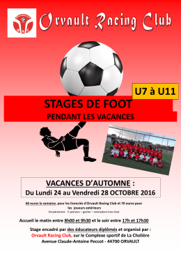stages de foot - Orvault Racing Club