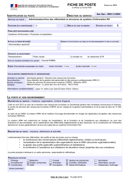 DRH 2 CSRH admin r&eacute;f&eacute;rentiels et structures SIRH (robba) A