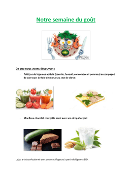 Notre semaine du go&ucirc;t