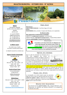 Octobre 2016 - Plounéventer