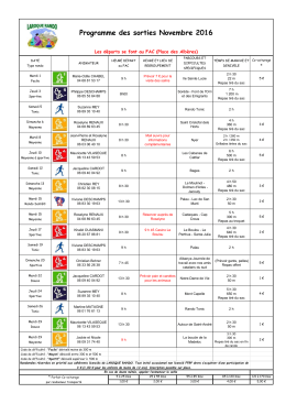 Programme Novembre