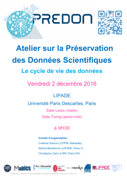 Atelier sur la Préservation des Données Scientifiques