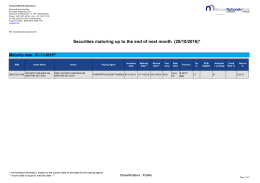 List of securities matured next month