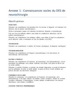 Annexe 1 - Campus de Neurochirurgie