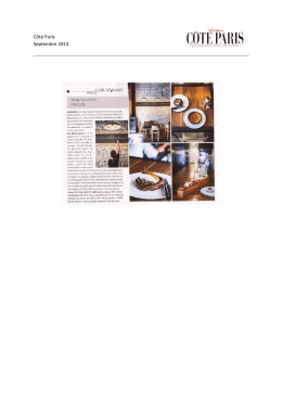 C&ocirc;t&eacute; Paris Septembre 2014