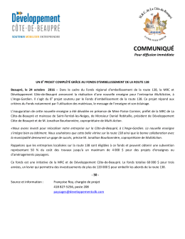 communiqu&eacute; - D&eacute;veloppement C&ocirc;te-de