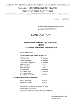 CONVOCATION - Comit&eacute; D&eacute;partemental de C&ocirc;te d`Or