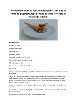 Cornet croustillant de banane fressinette caramélisée au sirop de