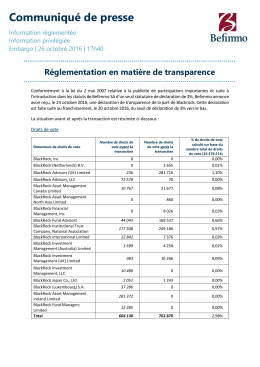 Communiqué de presse