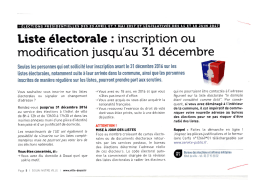Page 1 Liste électorale : inscription ou modification jusqu`au 31